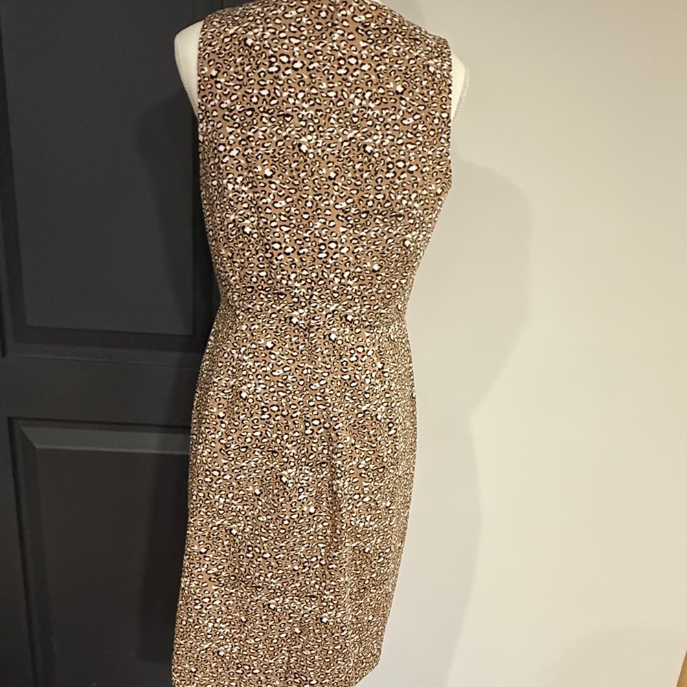 J. Crew Factory Basketweave Sheath Dress, Animal Print Women's Dress, Size 10 - Picture 14 of 14